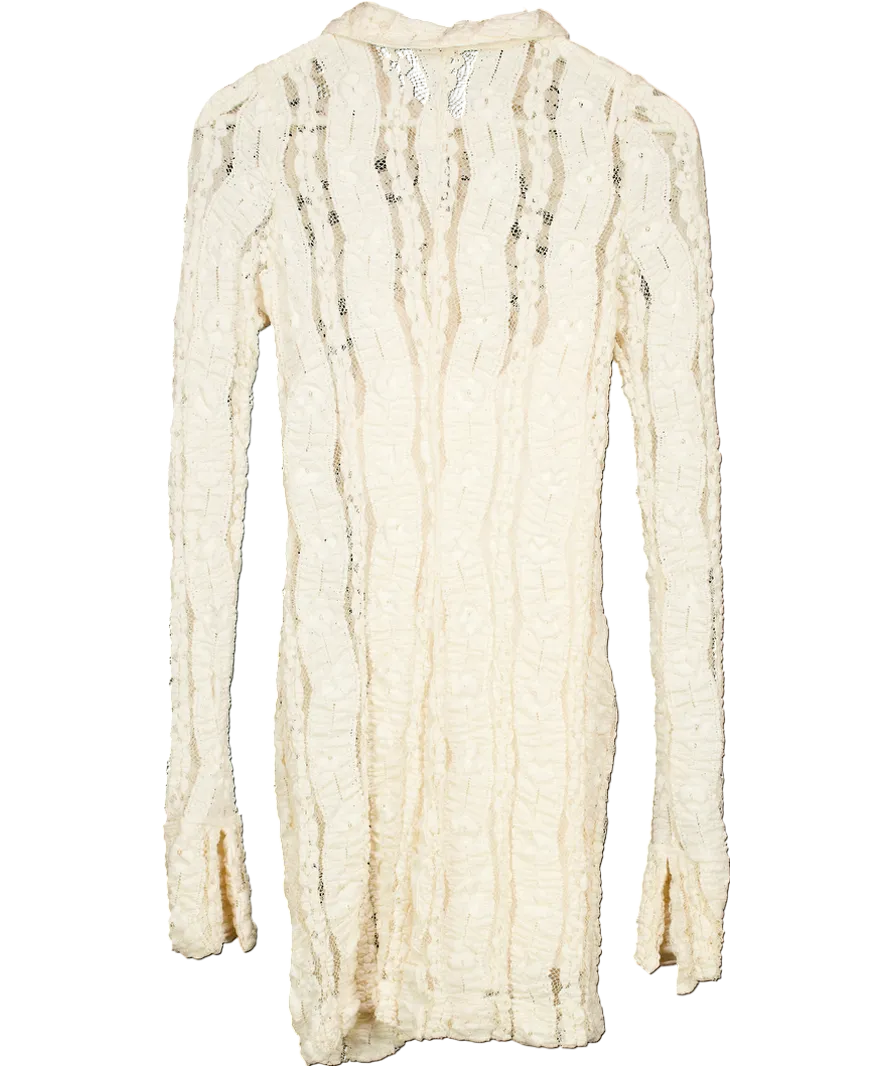 Free People Cream Shayla Lace Mini Dress UK XS