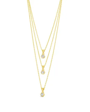 Gia CZ Charm Layered Necklace