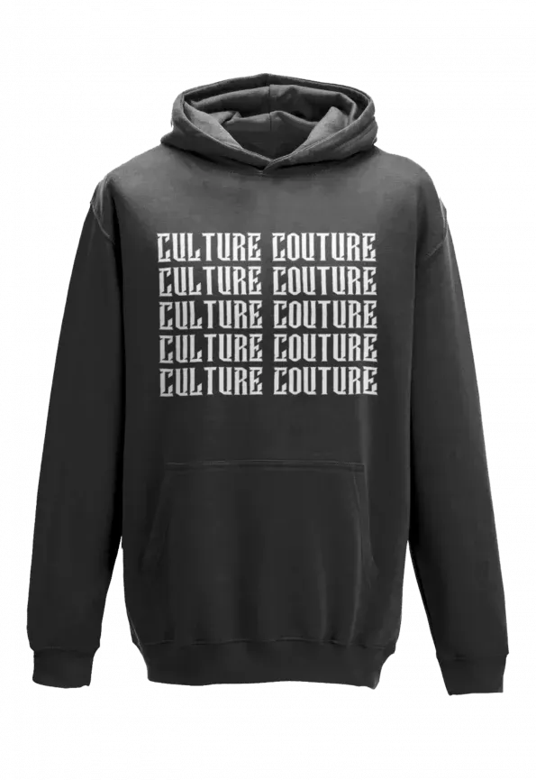 Girl's Mirror Logo Hoodie/Black/White