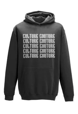 Girl's Mirror Logo Hoodie/Black/White