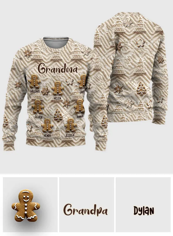Grandma's Gingerbreads - Personalized Grandma Ugly Sweater