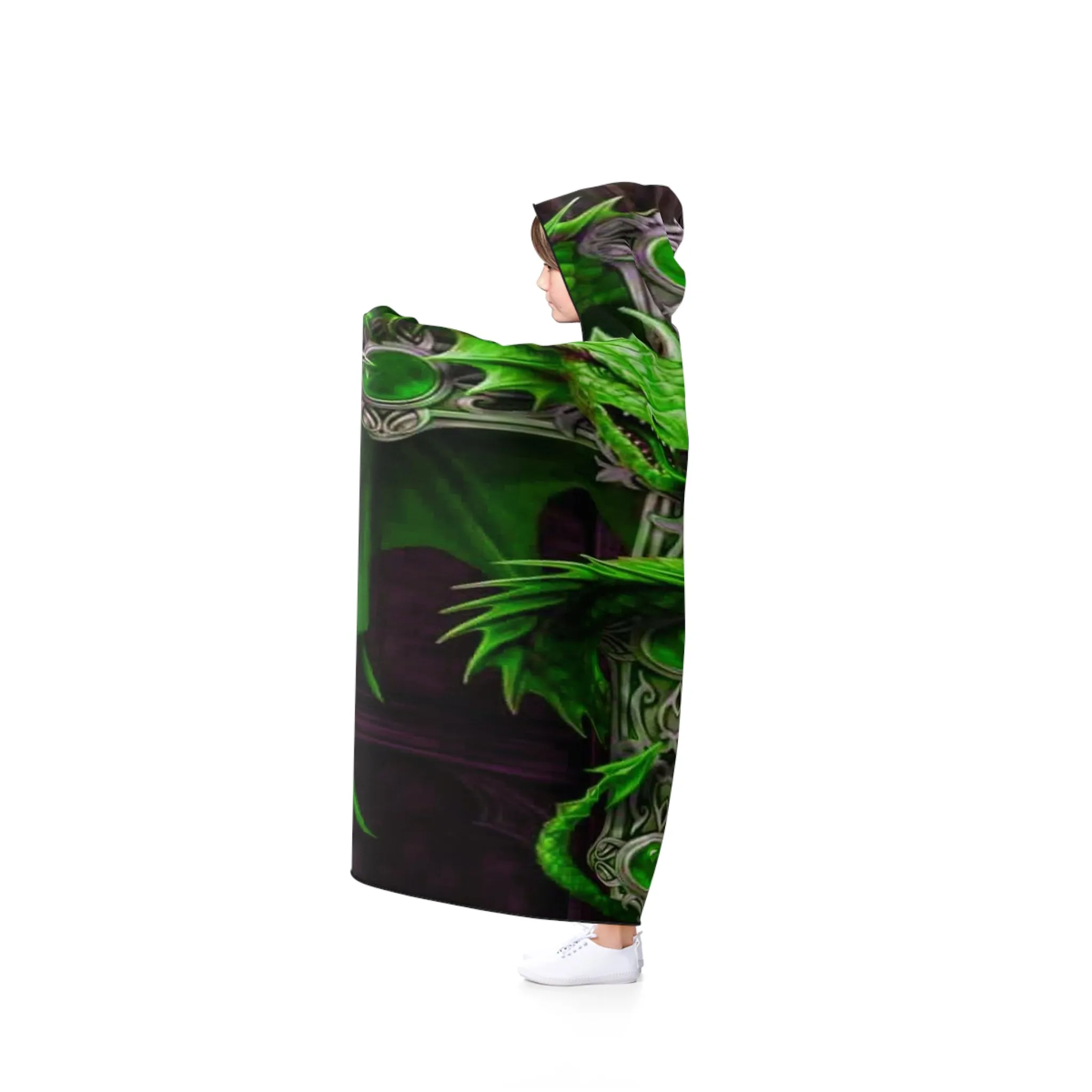 Green Dragon Cross Hooded Blanket