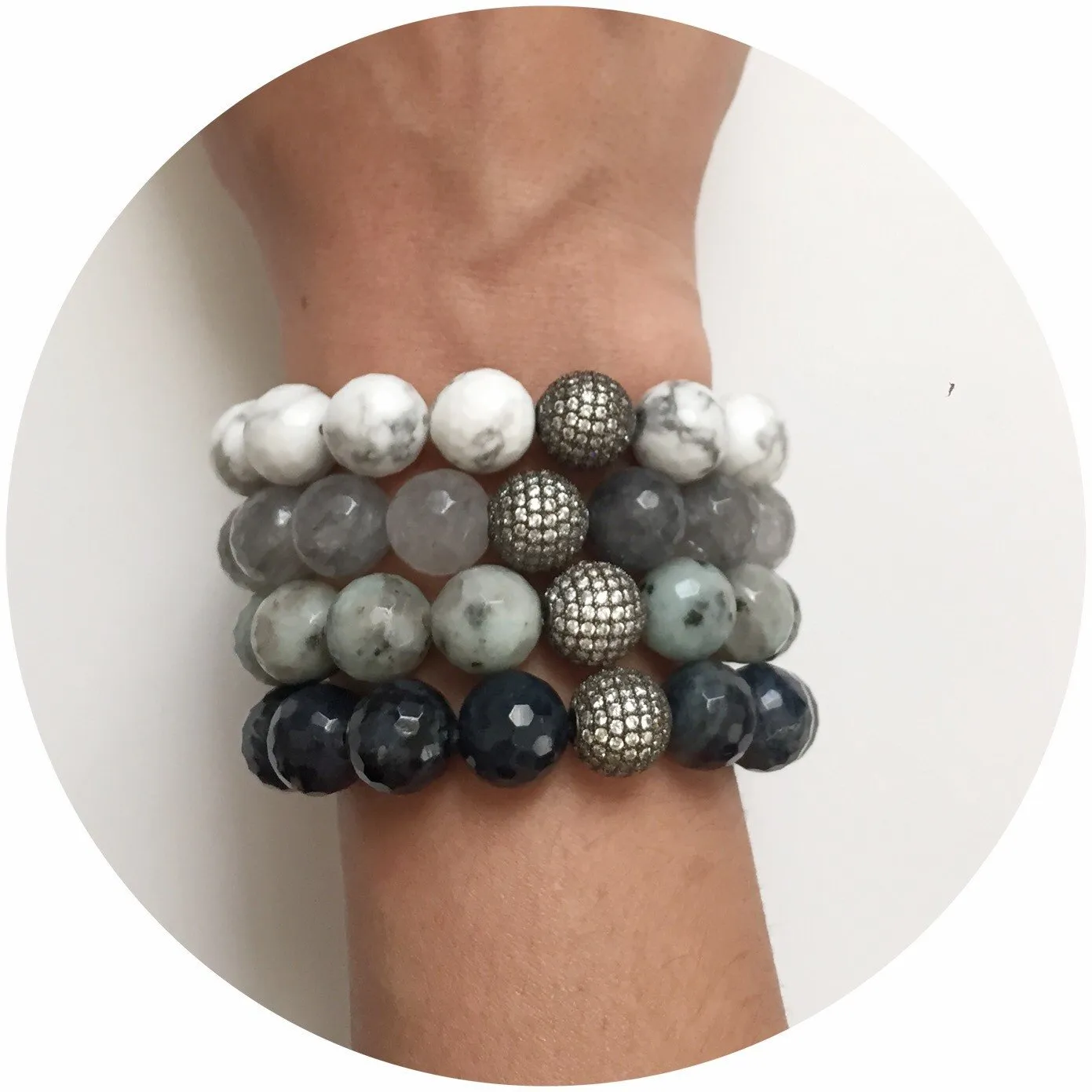 Grey Quartz with Micro Pavé Gunmetal