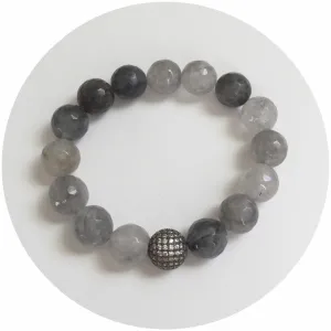 Grey Quartz with Micro Pavé Gunmetal