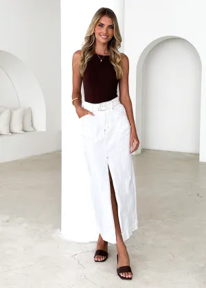 Hampton Stretch Maxi Skirt - Off White
