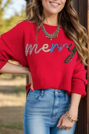 Hazel Blues® |  MERRY Round Neck Long Sleeve Sweater