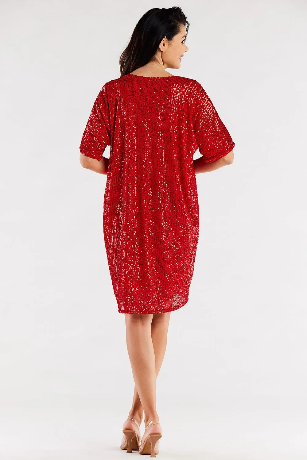Heart Neckline Loose Midi Dress