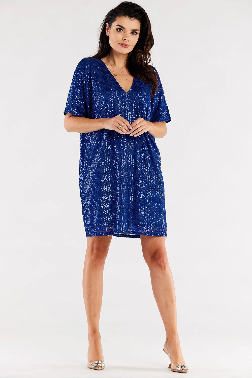 Heart Neckline Loose Midi Dress