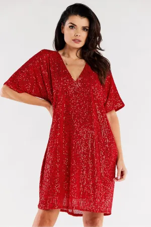 Heart Neckline Loose Midi Dress