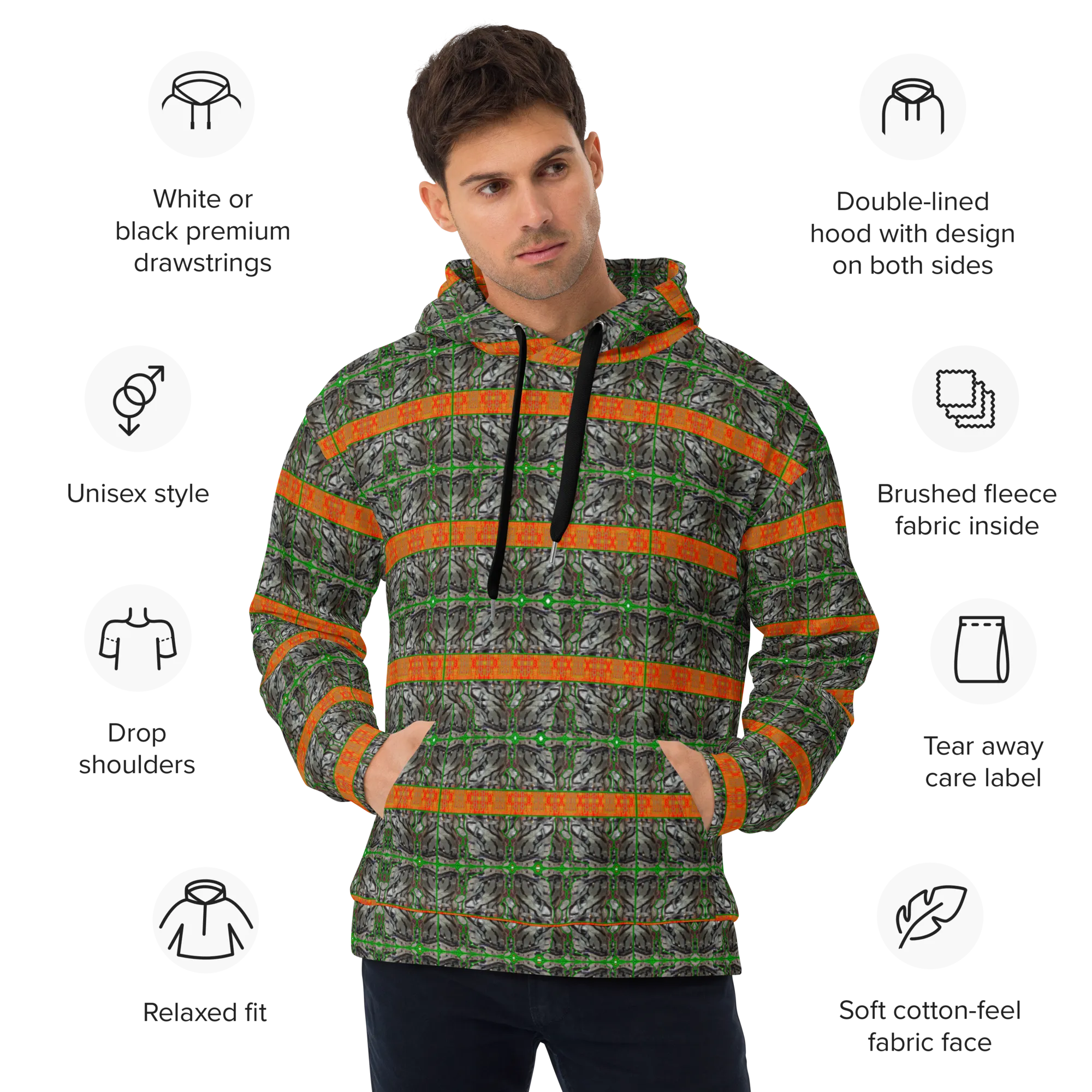 Hoodie (Unisex)(Tree Link Stripe) RJSTH@Fabric#2 RJSTHw2022 RJS