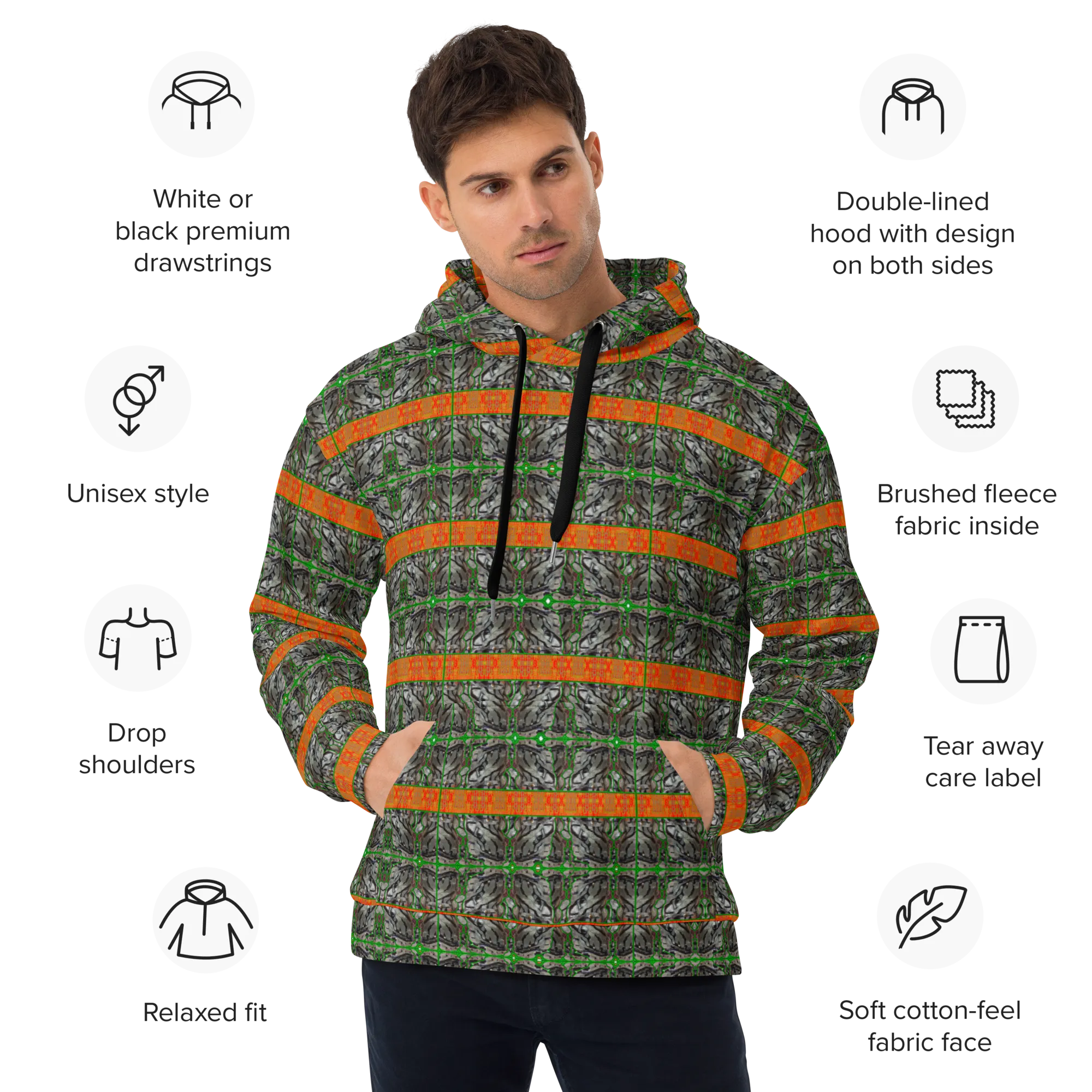 Hoodie (Unisex)(Tree Link Stripe) RJSTH@Fabric#2 RJSTHw2022 RJS