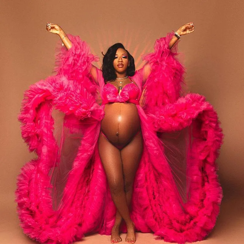 Hot Pink Maternity Dress Robe/Dress Photo Shoot