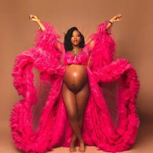 Hot Pink Maternity Dress Robe/Dress Photo Shoot