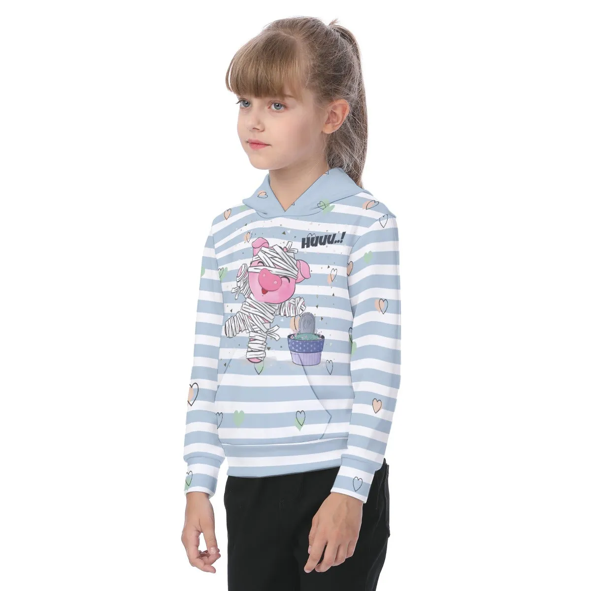 Huuu! Oversized Kids Gray Blue Hoodie