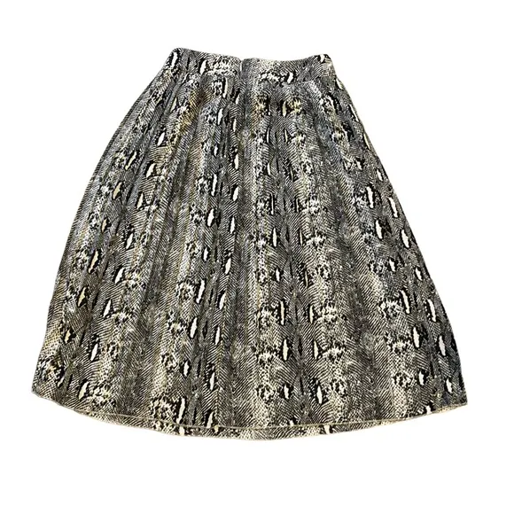 J Crew Factory Lightweight Pleated Snakeprint Midi Skirt