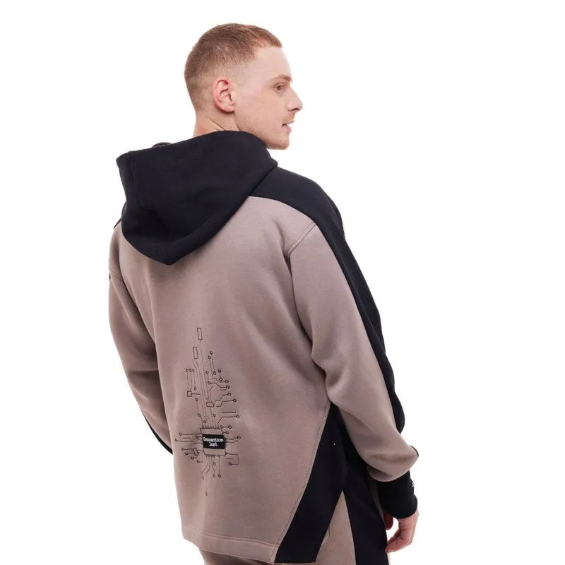 JAZZ BEIGE & BLACK EMBROIDERED MEN'S HOODIE