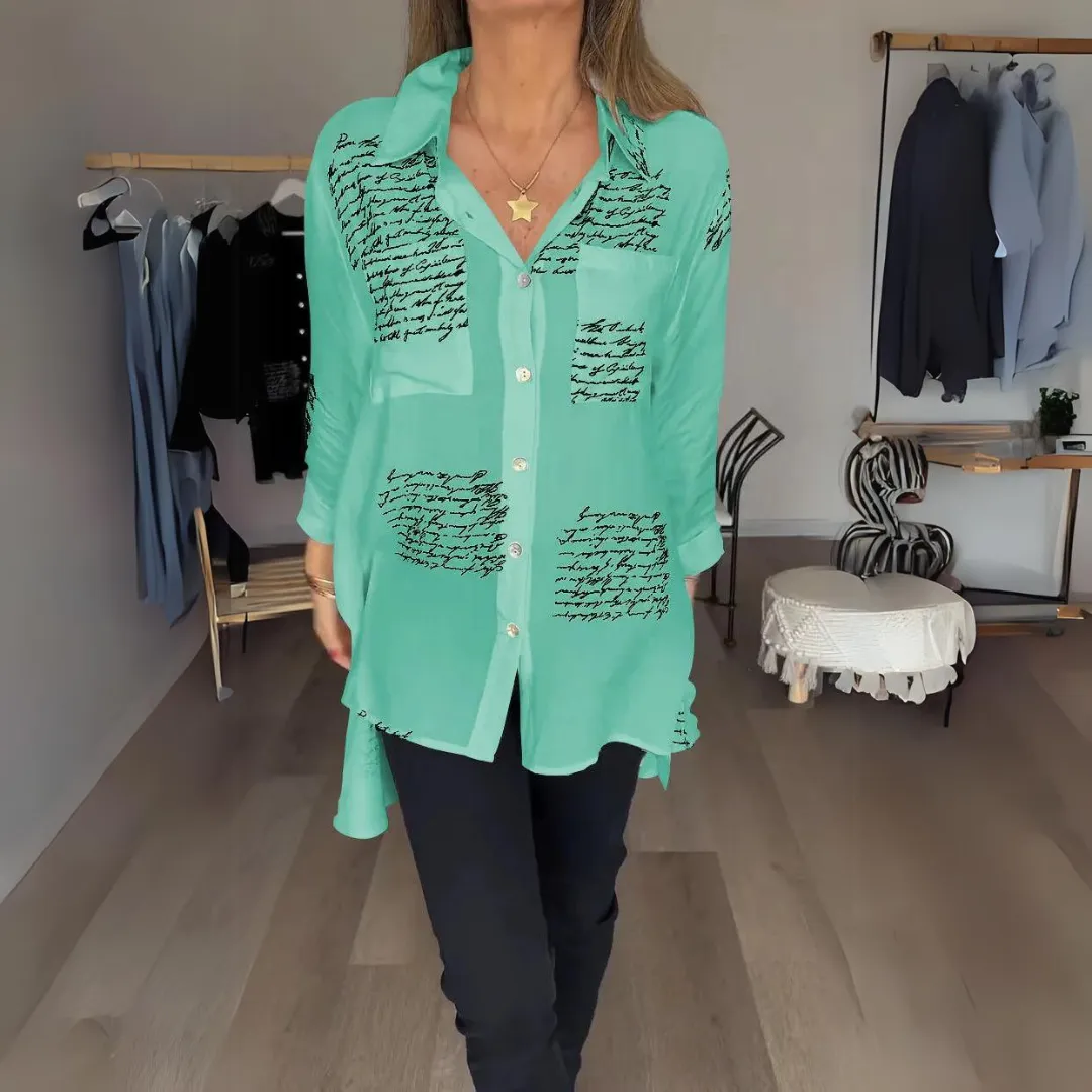 Jeanne | Printed Button-Up Blouse