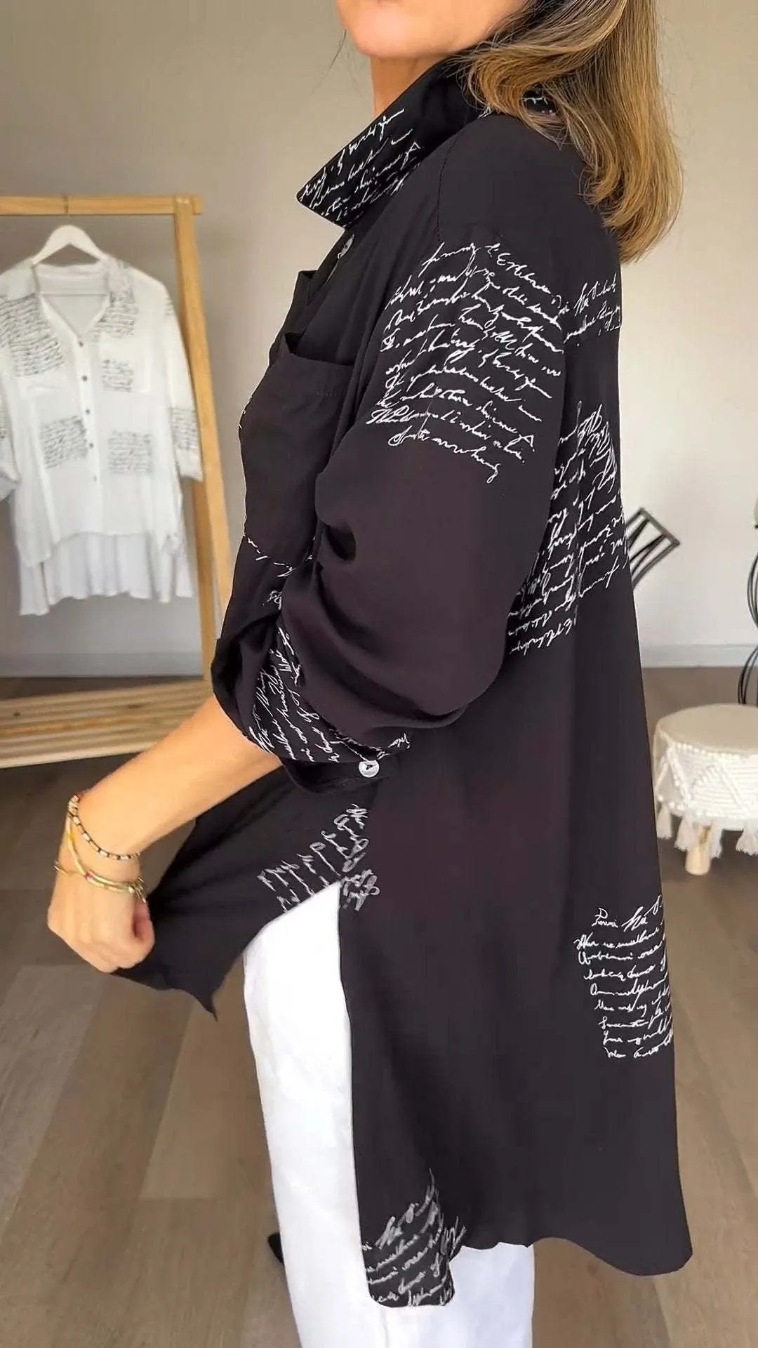 Jeanne | Printed Button-Up Blouse