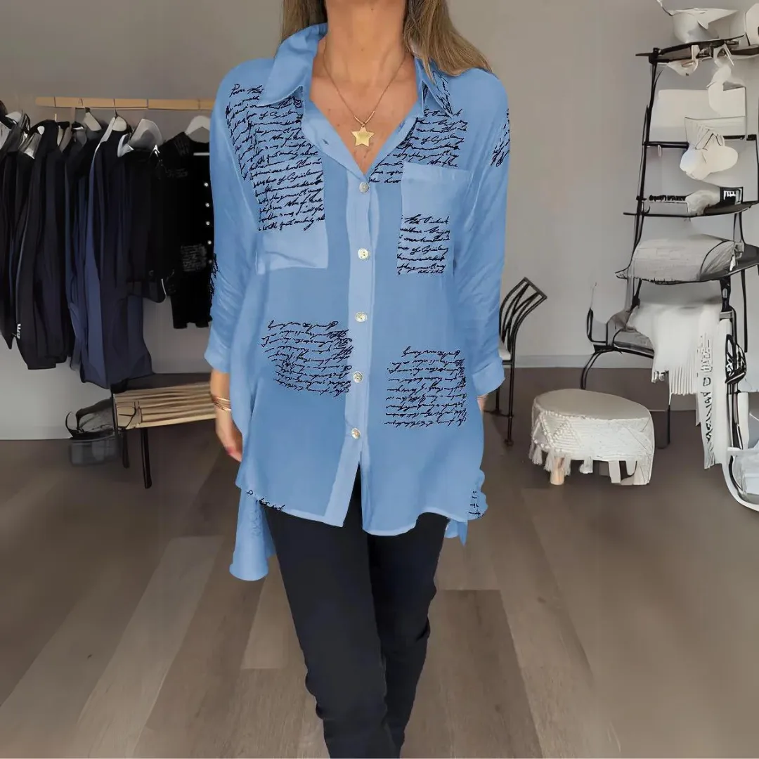 Jeanne | Printed Button-Up Blouse