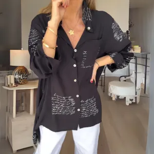 Jeanne | Printed Button-Up Blouse