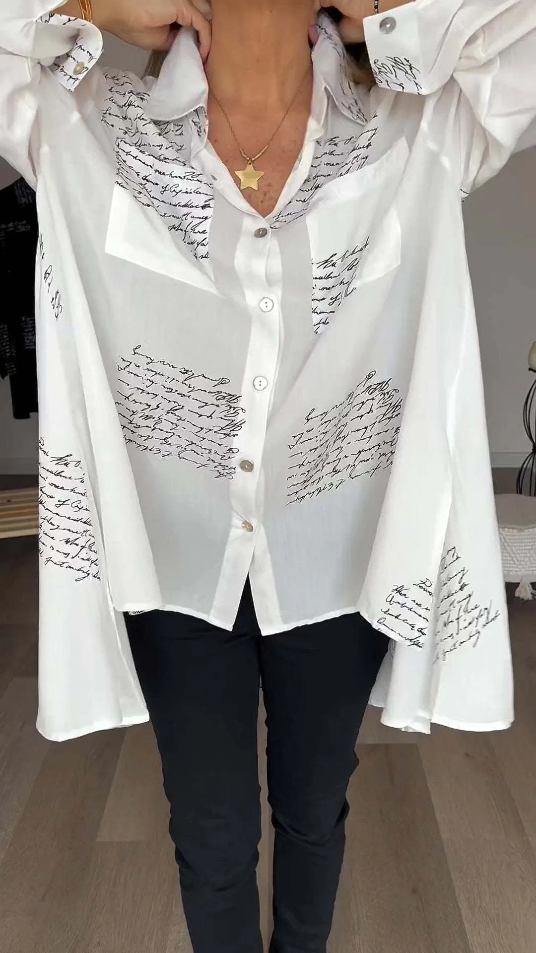 Jeanne | Printed Button-Up Blouse