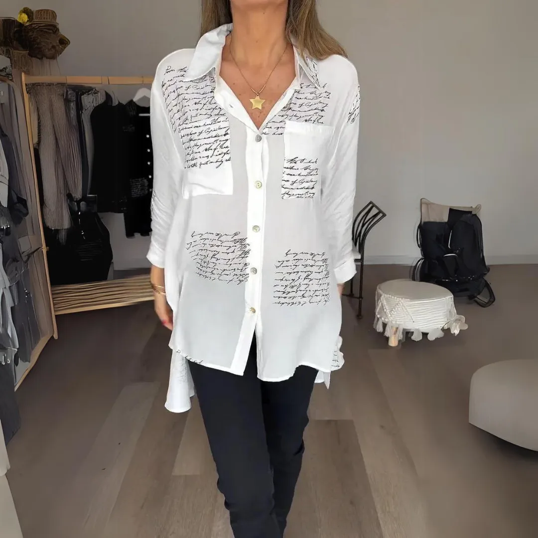 Jeanne | Printed Button-Up Blouse