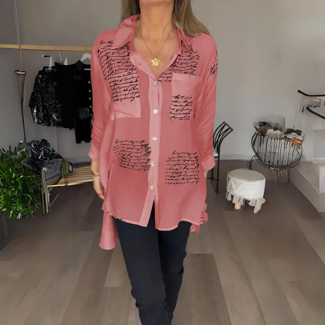 Jeanne | Printed Button-Up Blouse