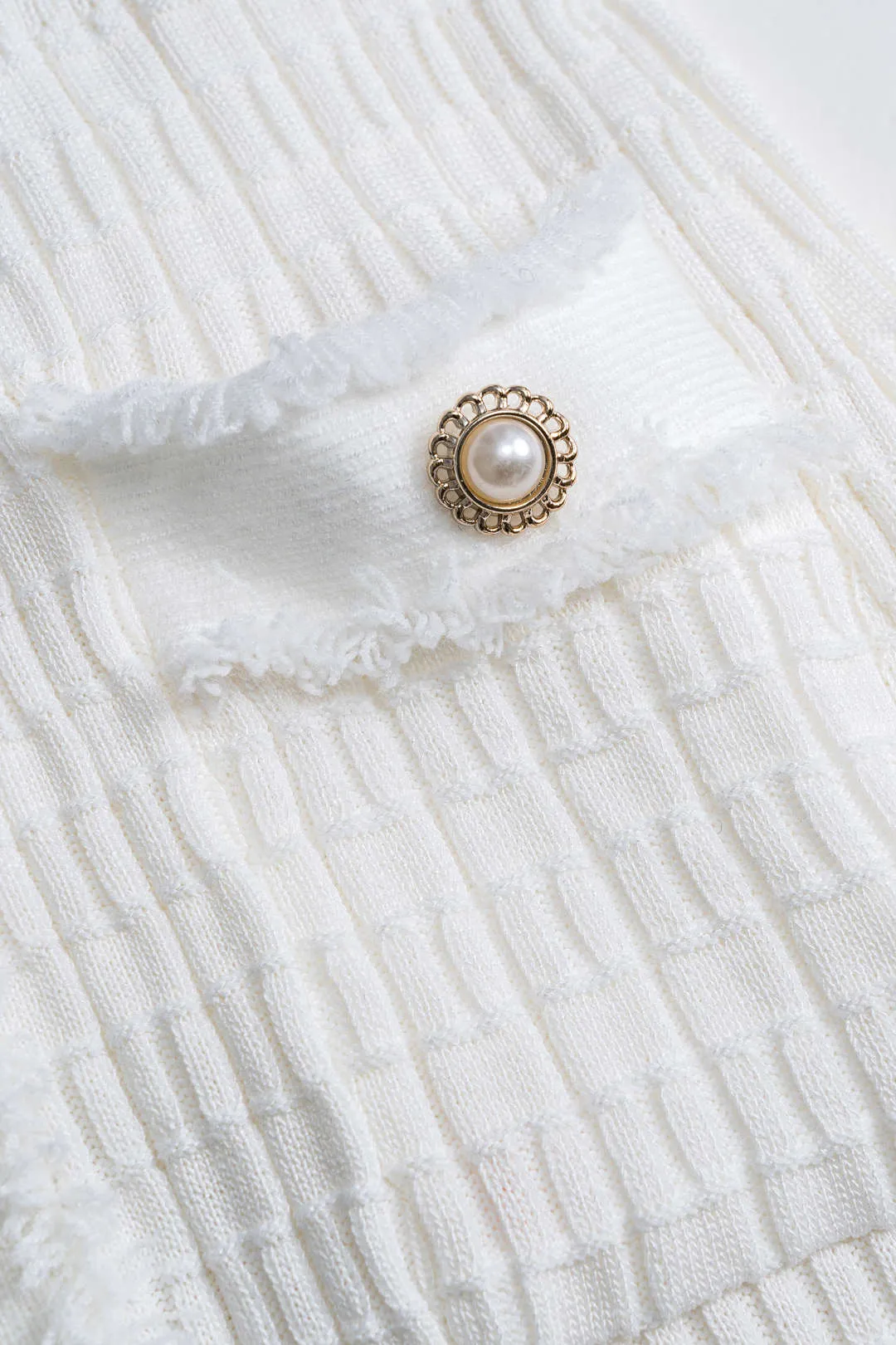 Joan - Classic Button Detail Woman's Knit Short Sleeve Dress