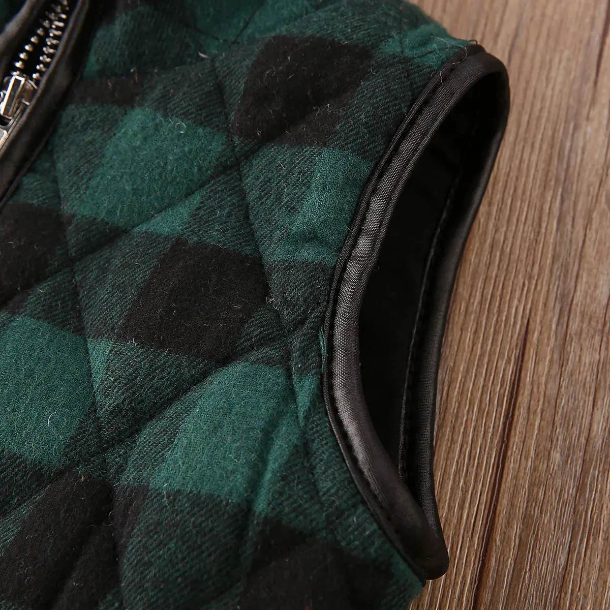 Kids Girl Plaid Cotton Vests Winter Warm Jacket Waistcoat Baby Zipper Coat Fall Outwear