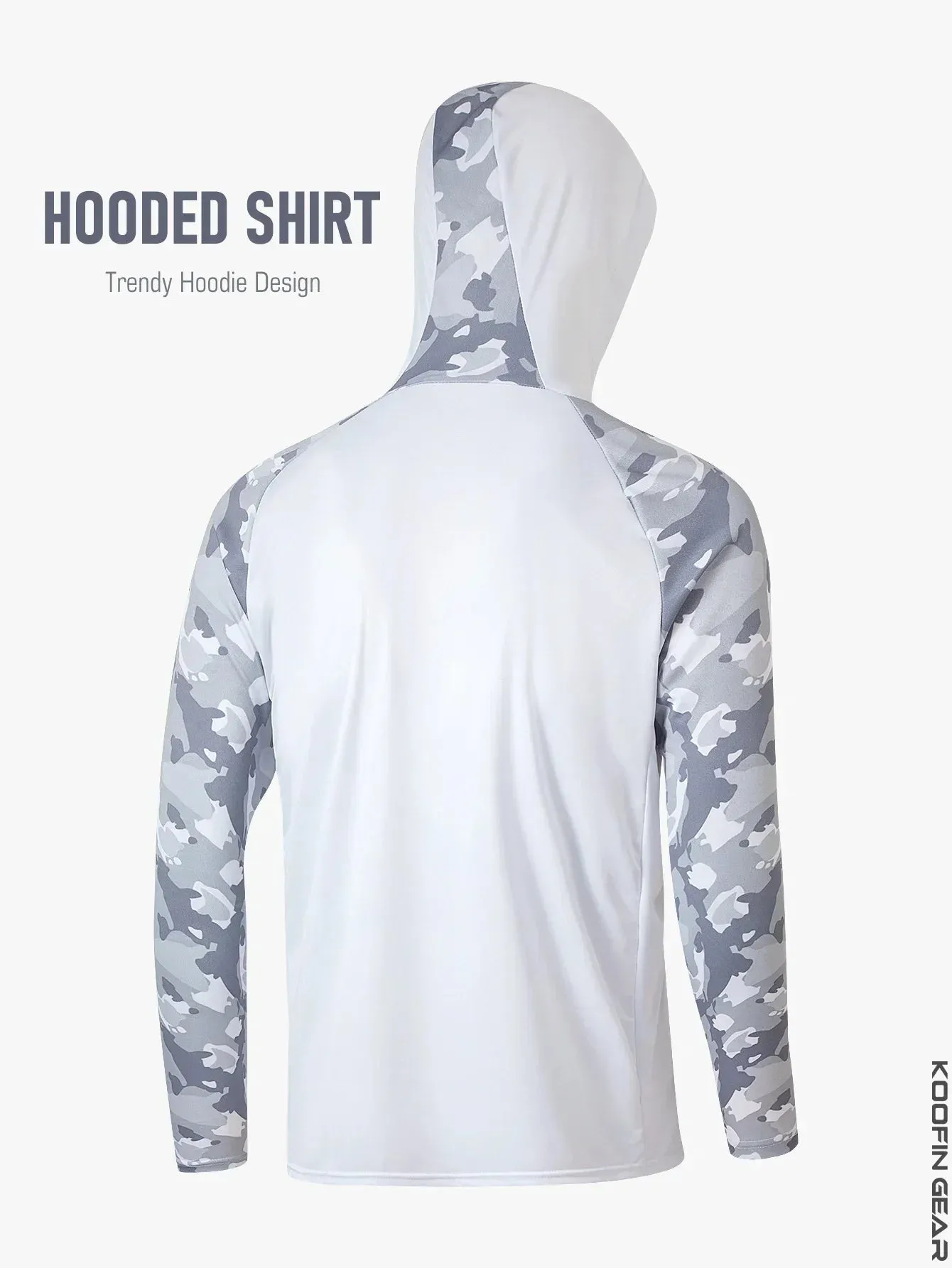 Koofin Pelagic Gear UPF 50  Long Sleeve Hooded Fishing Shirt: Sun Protection and Comfort