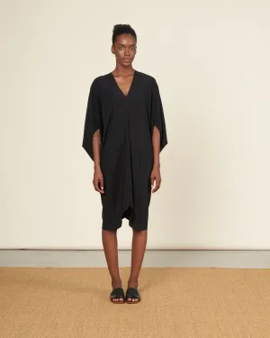 koya dress silk charmeuse - black