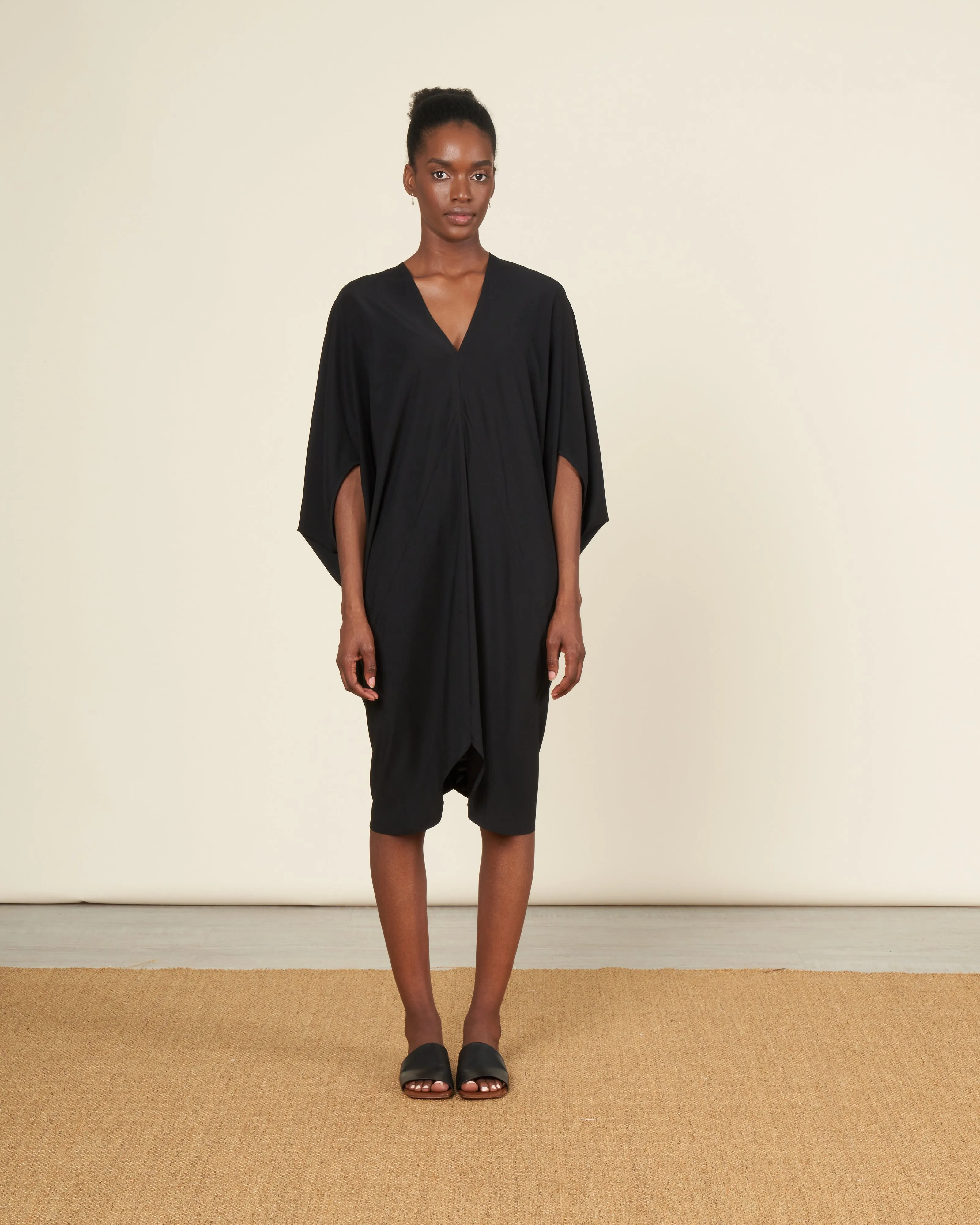 koya dress silk charmeuse - black