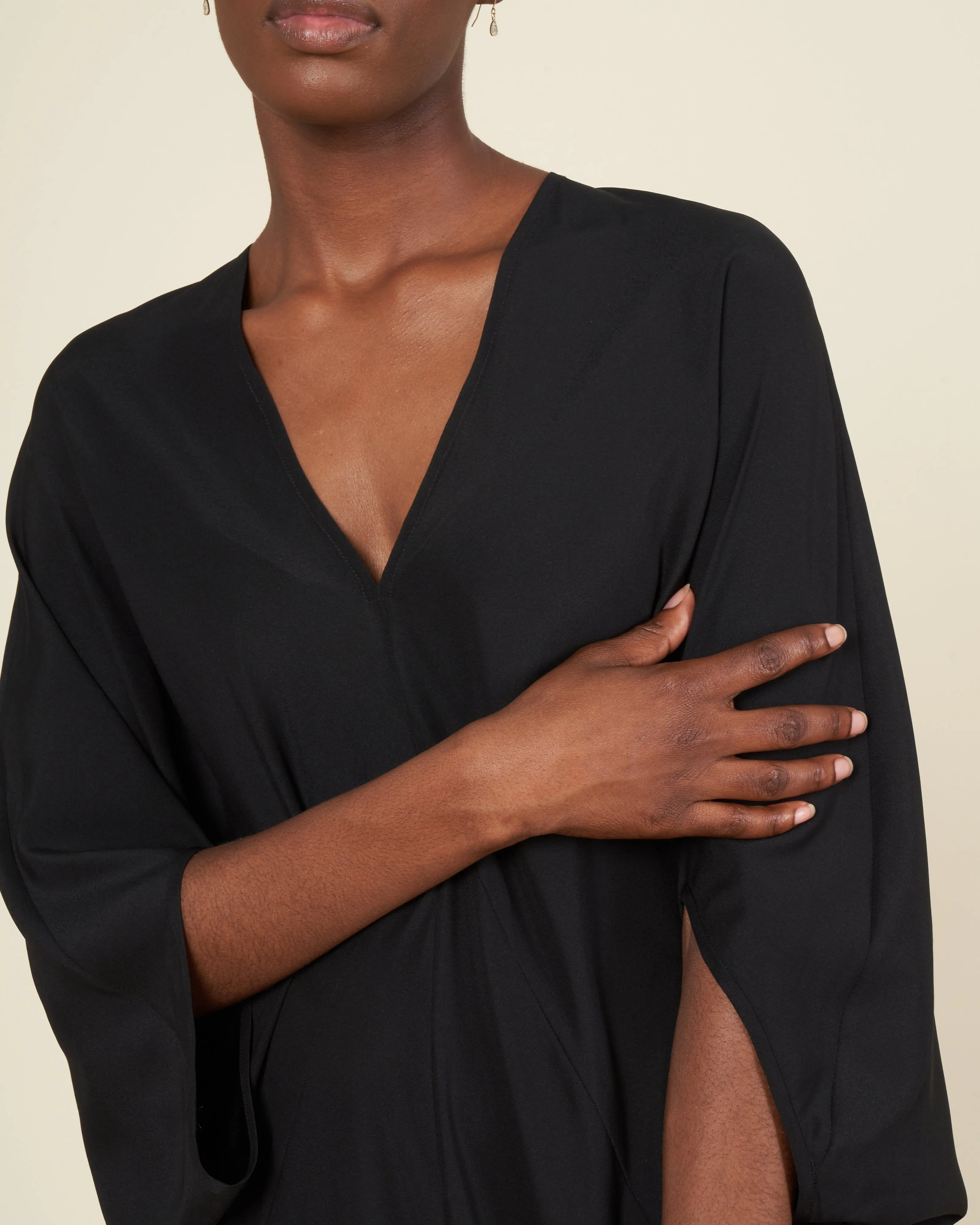 koya dress silk charmeuse - black