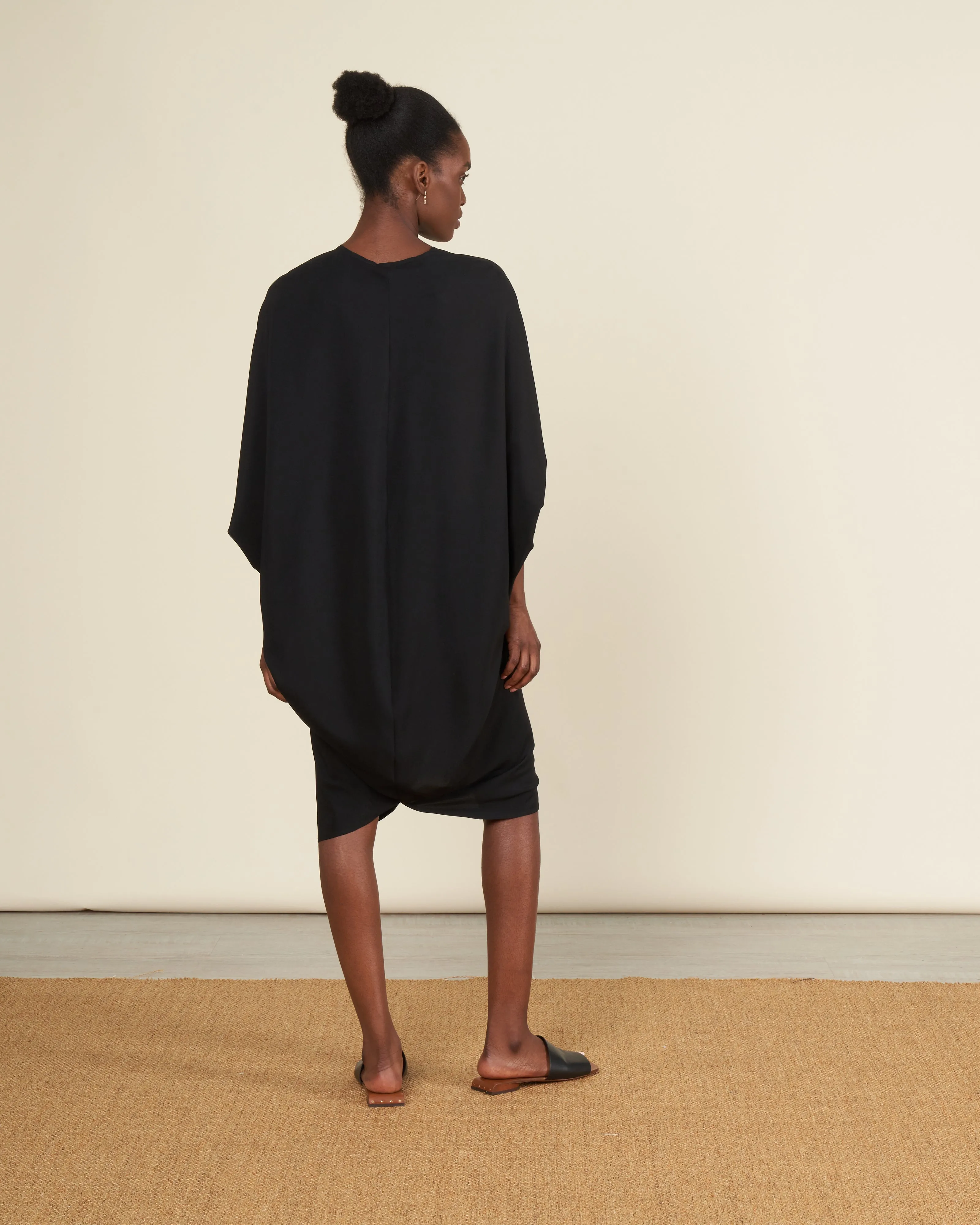 koya dress silk charmeuse - black