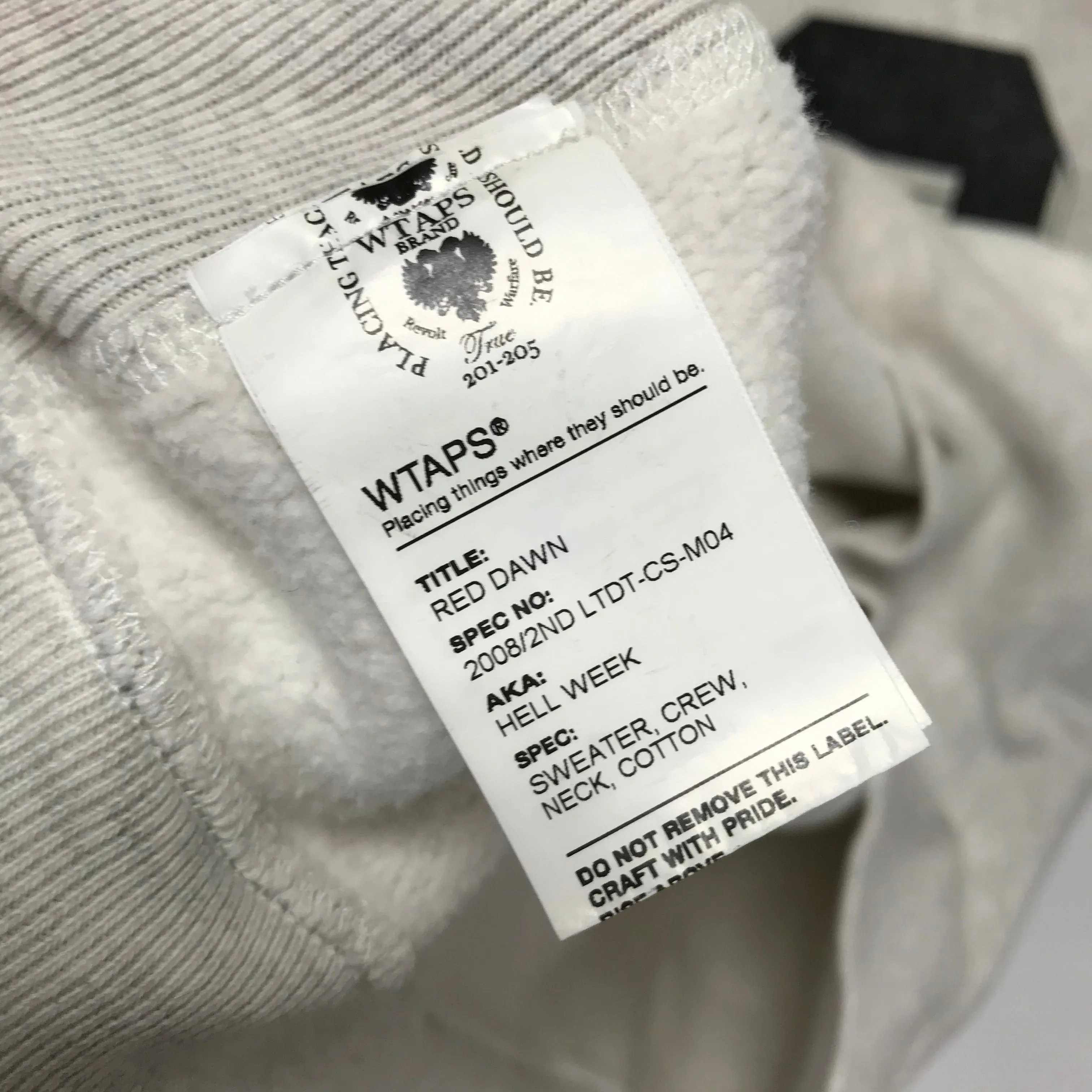 [L] WTaps 08AW Red Dawn Hell Week Crewneck Sweatshirt
