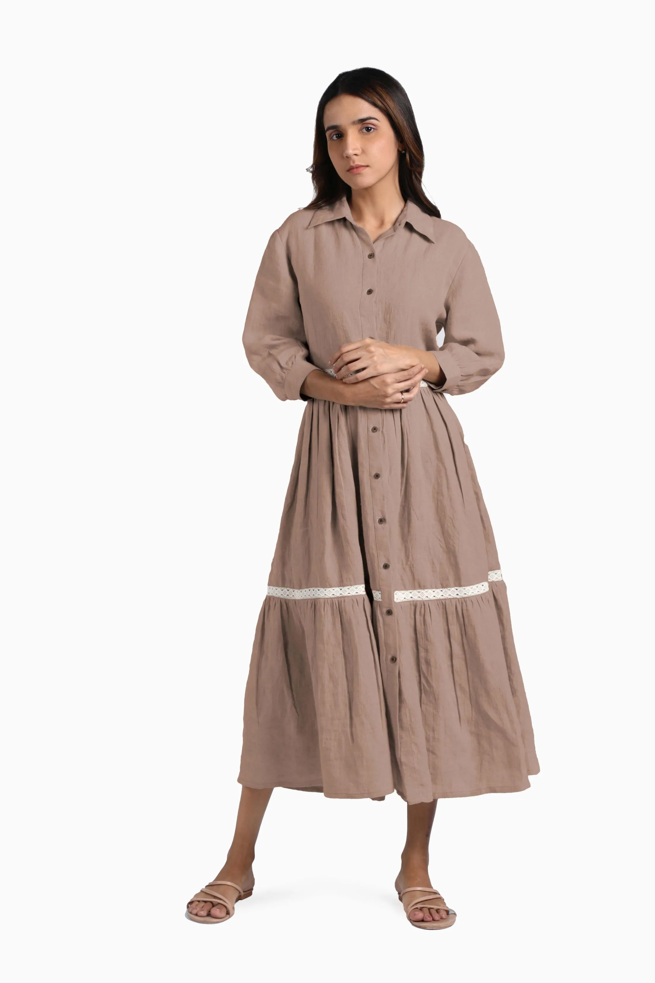 Linen Ariel Maxi Dress-Muted Mocha