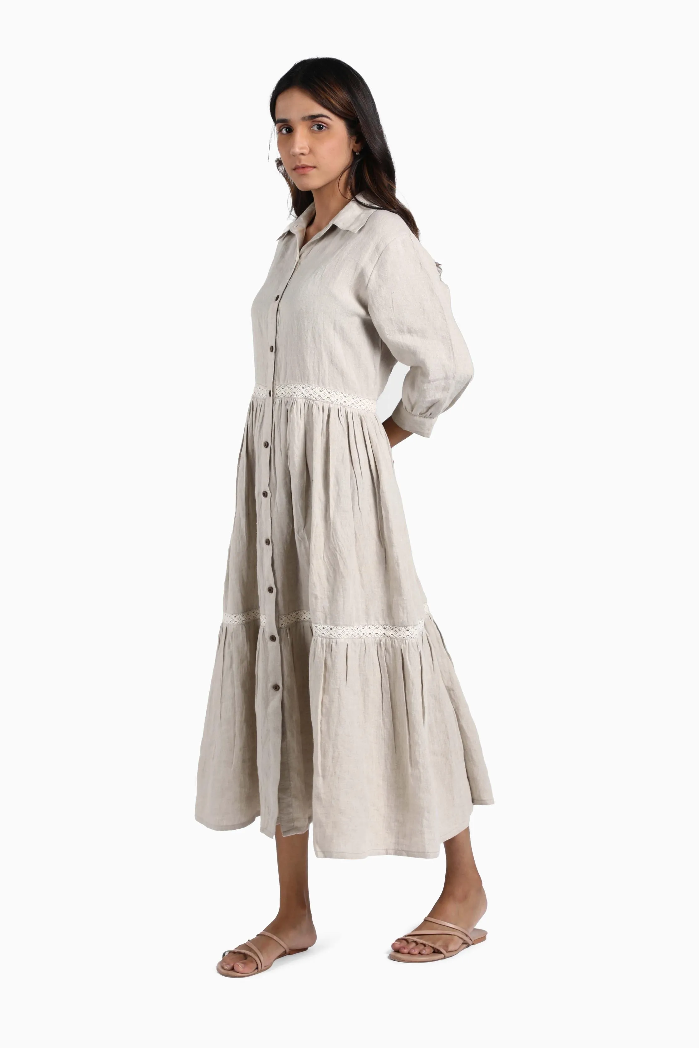 Linen Ariel Maxi Dress-Muted Mocha
