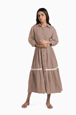 Linen Ariel Maxi Dress-Muted Mocha