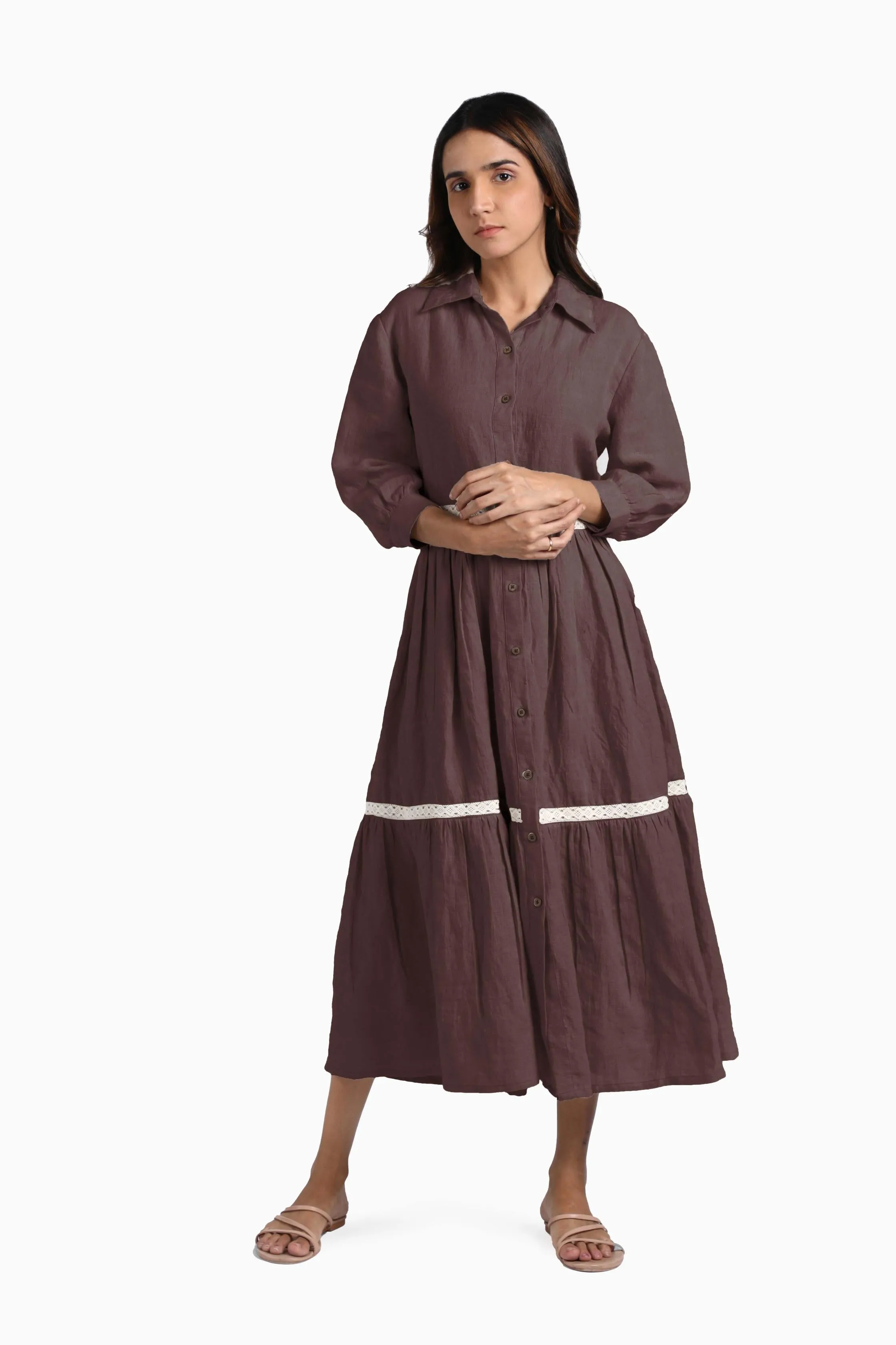 Linen Ariel Maxi Dress-Muted Mocha