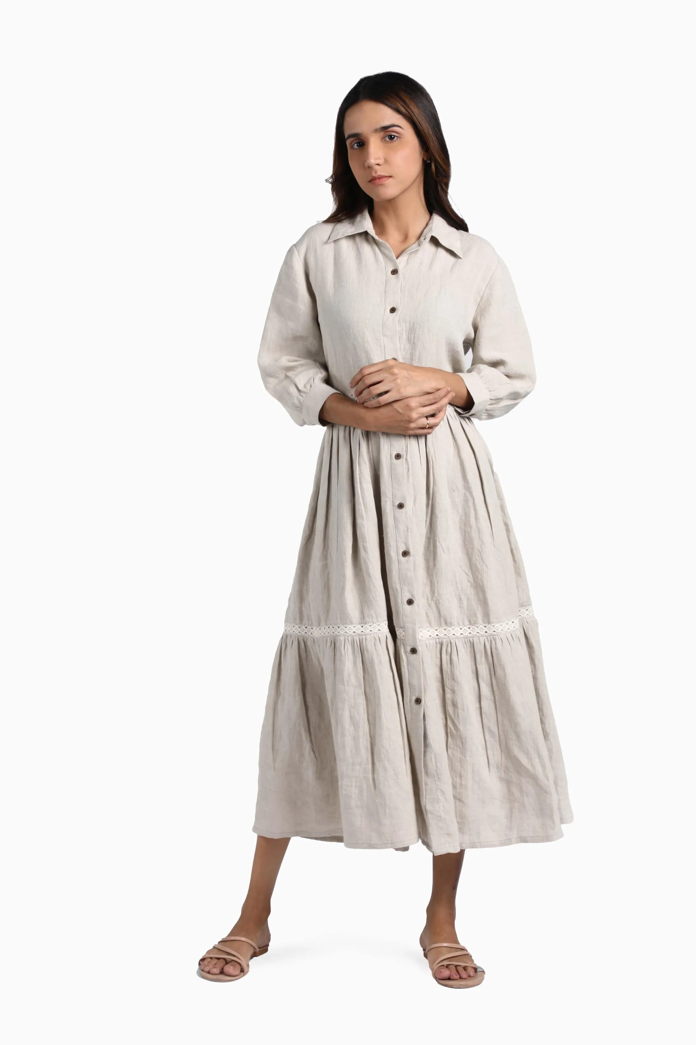 Linen Ariel Maxi Dress-Muted Mocha