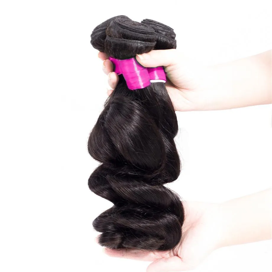 Loose Wave Hair 4 Bundles Brazilian Hair Weave Bundles 100% Remy Human Hair Extension MYLOCKME
