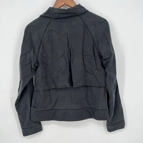 Lululemon Over The Top Moto Jacket Black Size 6 Full Zip Asymmetrical Breathable