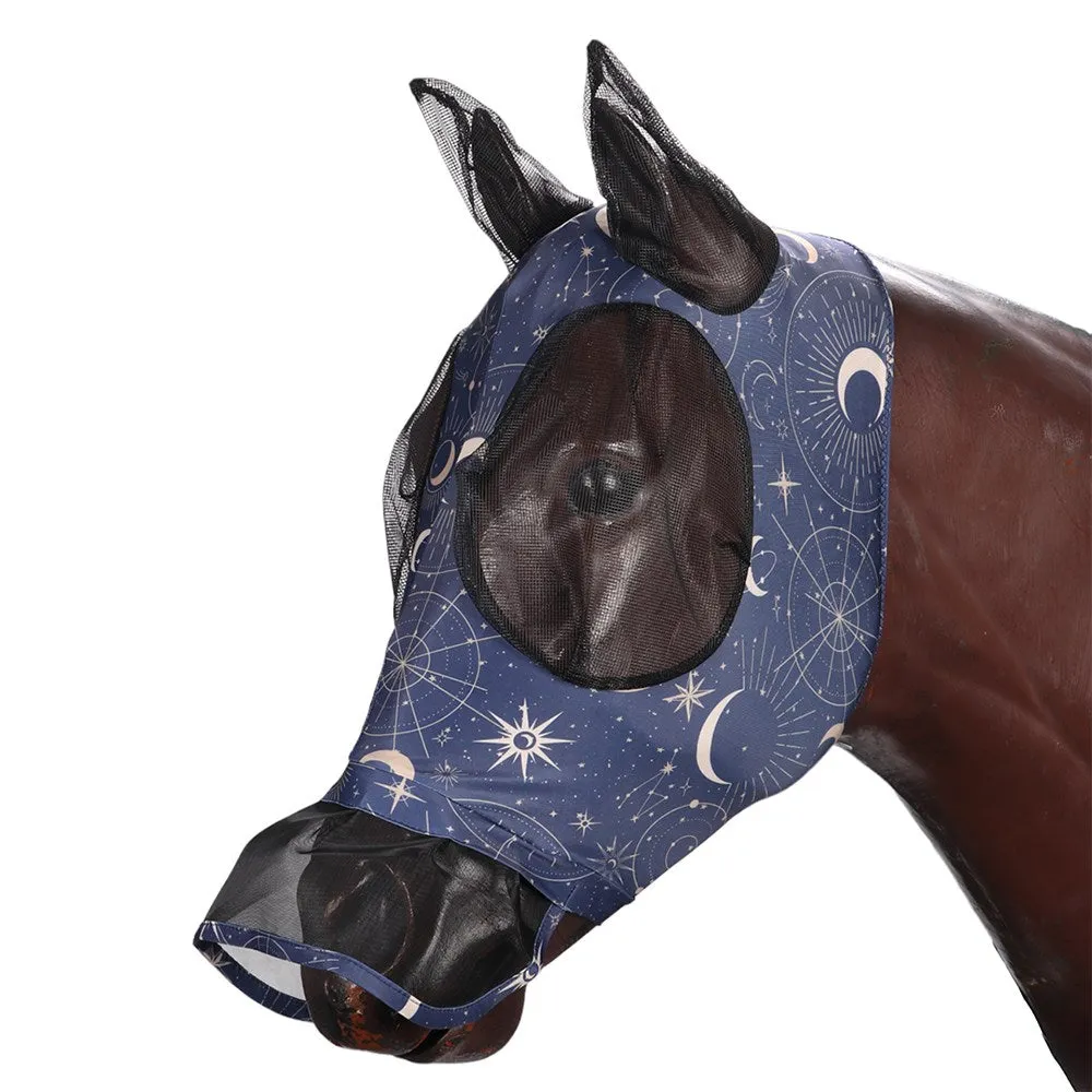 Lycra Pull On Fly Mask with Skirt Cellestial Star