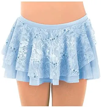 MD6309 Mondor Layered Lace Skirt- Blue