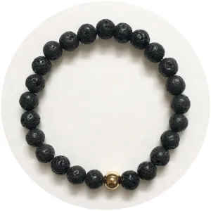 Mens Black Lava with Gold Accent