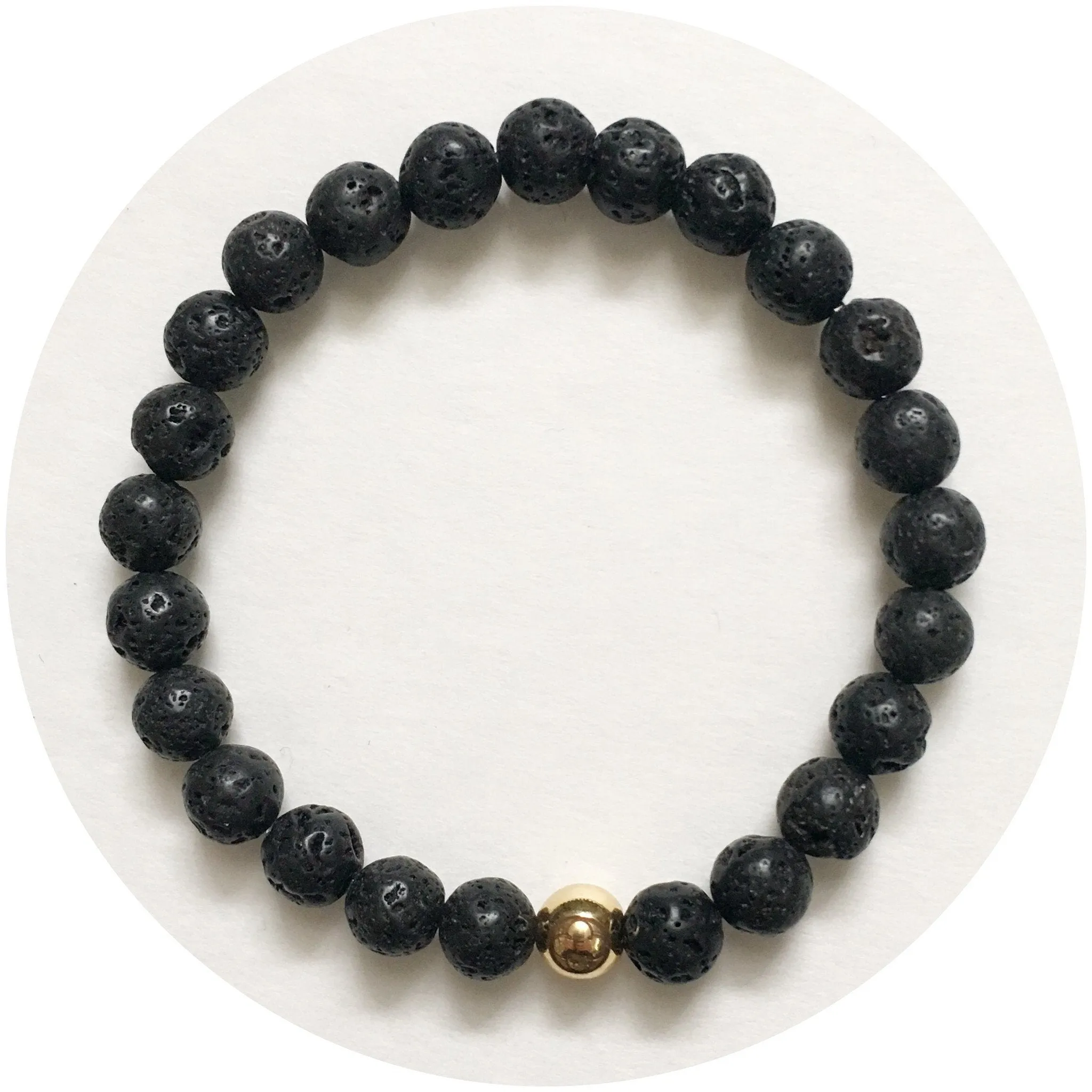 Mens Black Lava with Gold Accent