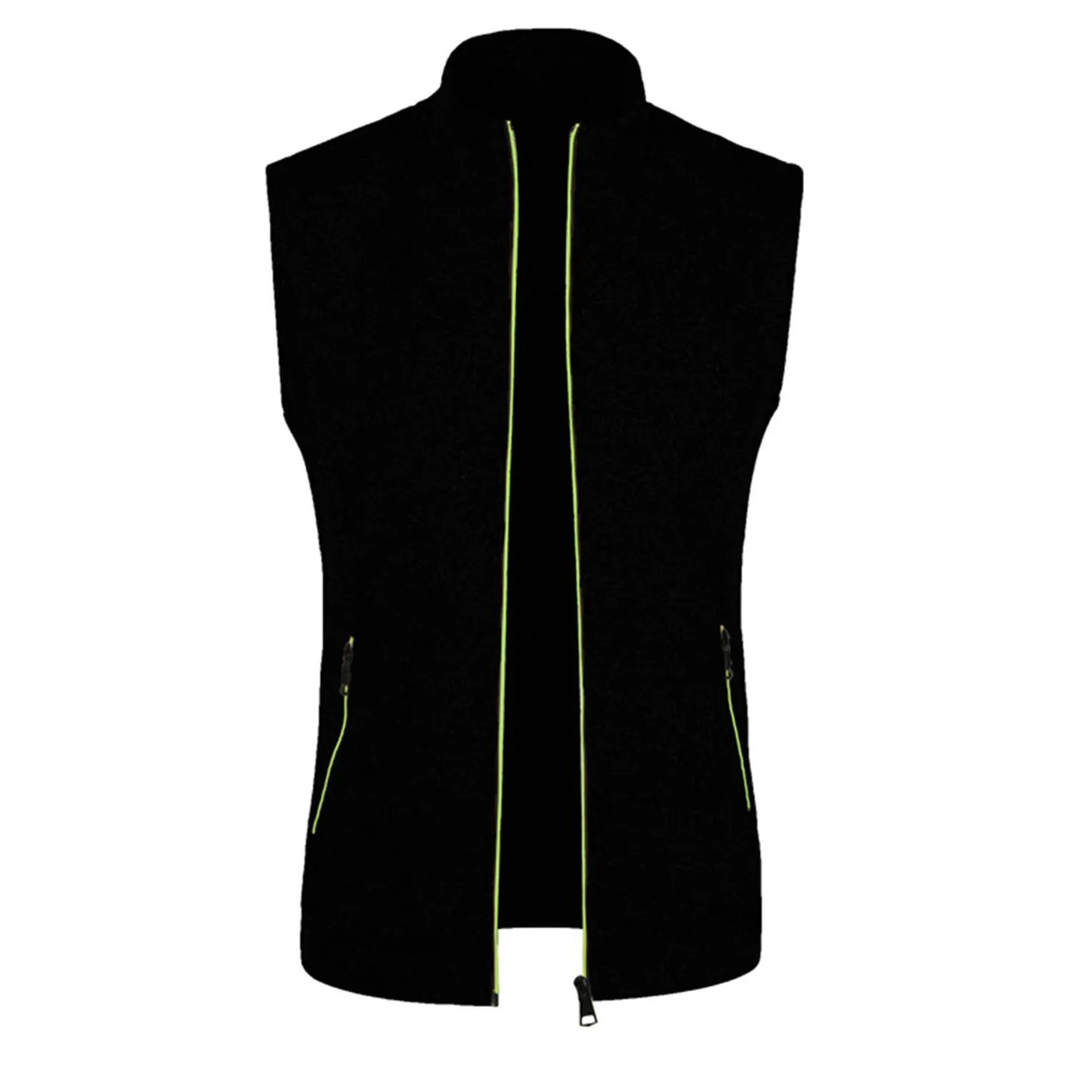 men's knitted velvet fashion casual top zipper vest sleeveless high neck fleece solid color men's wear