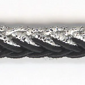 Metallic Trimming Braid #4 Silver & Black