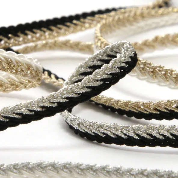 Metallic Trimming Braid #4 Silver & Black