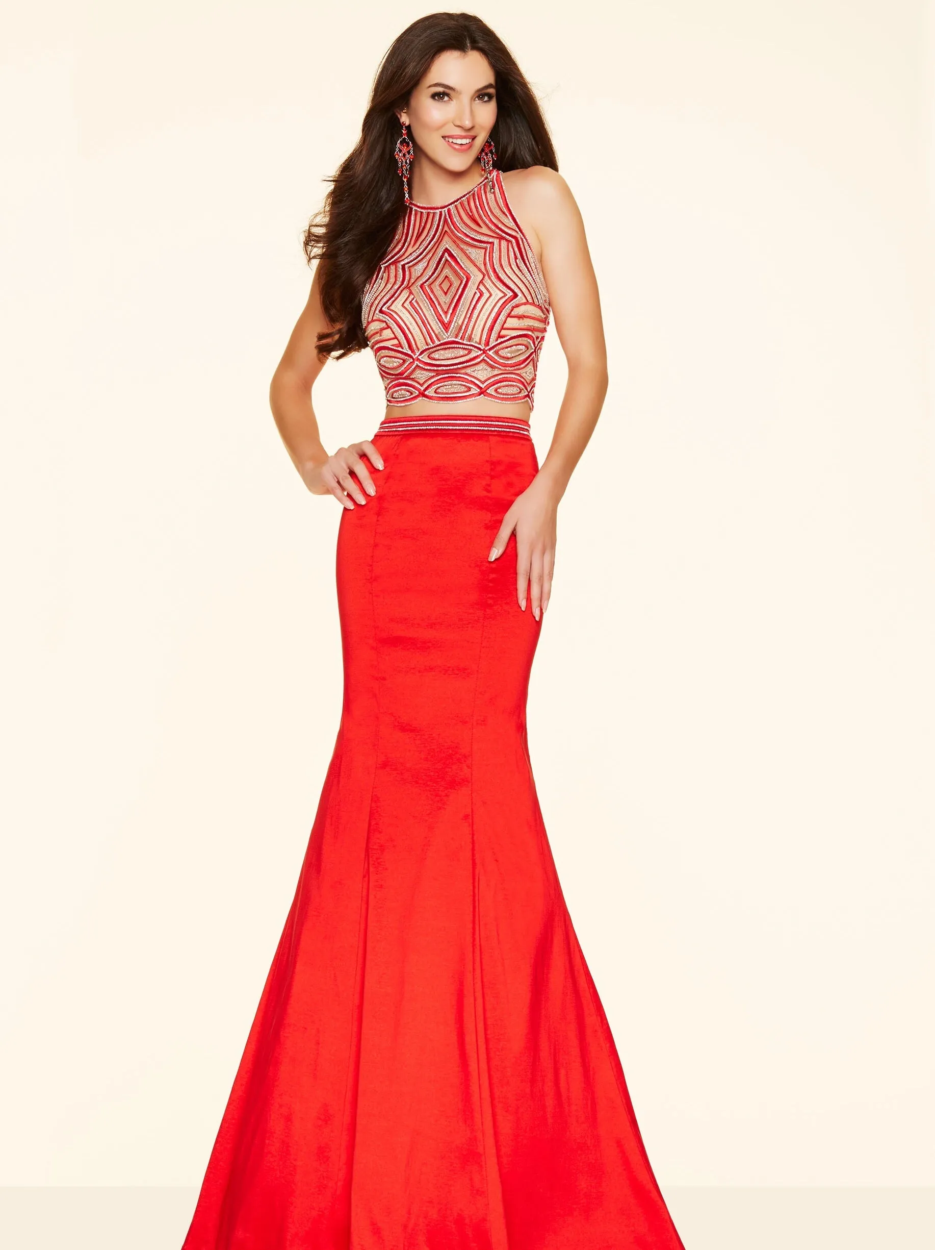 MORI LEE  Red Short Two Piece Size 6